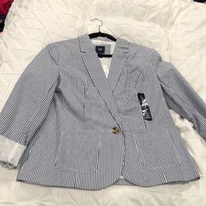 Blue and white striped size 8 Gap blazer